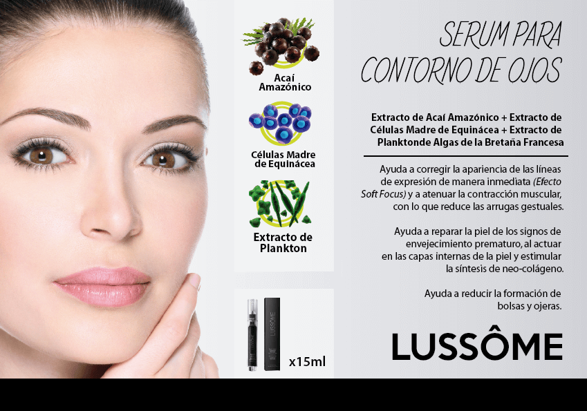 Productos Fuxion Lussome como donde comprar Serum para contorno de ojos suero efectivo