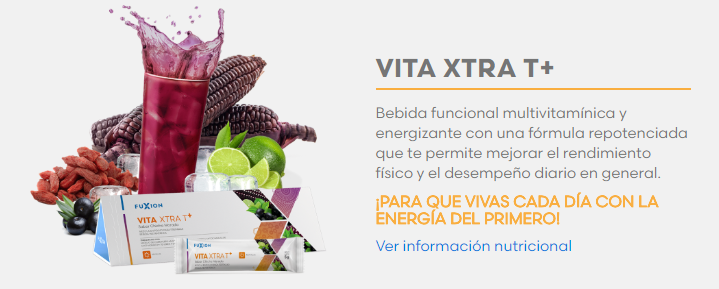 productos fuxion vita xtra t energizante natural aumenta energia y vitalidad